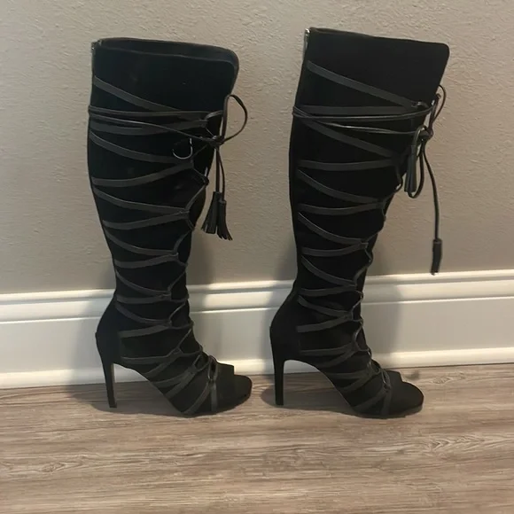 Tall Lace Up Boots - Picture 2 of 5